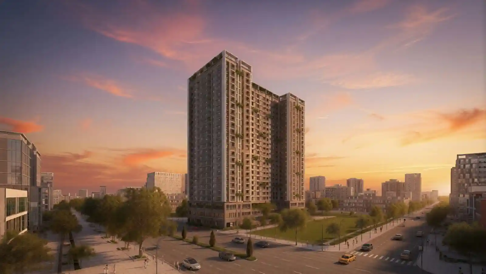 Phối cảnh tòa căn hộ The Vistas Avenue tại khu vực Việt Hưng Hà Nội